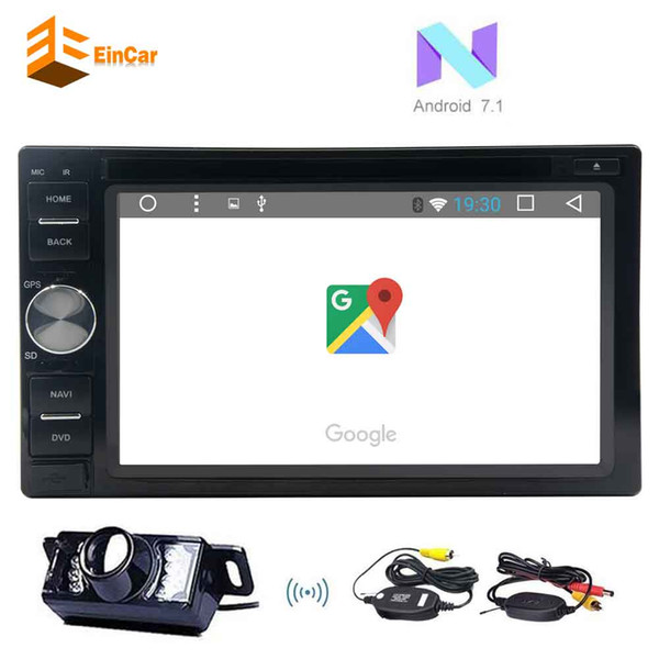 Wireless Camera+Eincar Android 7.1 Car Stereo 6.2'' Double din GPS Navigation Autoradio Octa-core car DVD Video 1080P Player Bluetooth FM AM