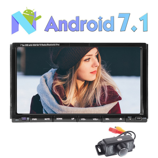 Rear Camera Eincar 2GB RAM Android 7.1 Autoradio Car dvd Stereo Adjustable Viewing Angle Double 2 Din Head Unit 7'' 1024*600 GPS