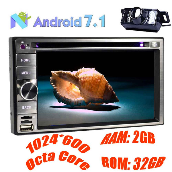 Android 7.1 Double Din Car Stereo 1024*600 Touchscreen 6.2'' GPS OCTA Core Car DVD Player In Dash Navigation Bluetooth Radio WiFi