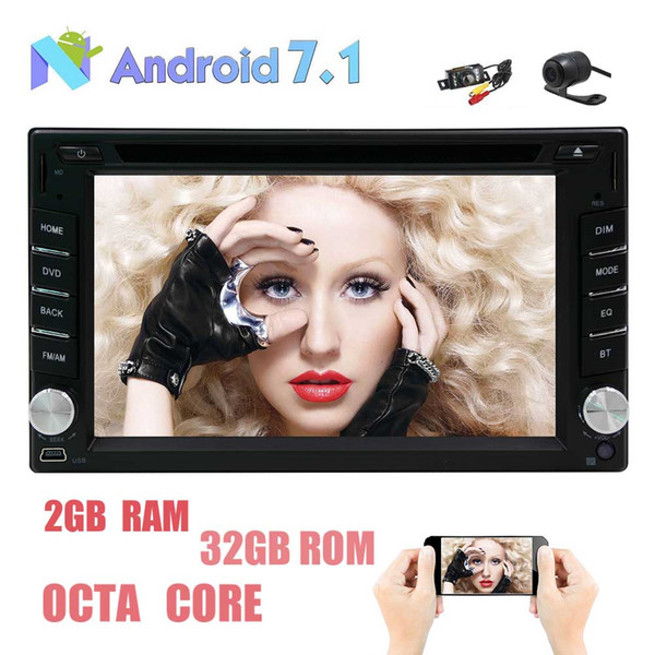 Dual Cameras EinCar 6.2'' Android 7.1 Car Stereo Octa Core 1024*600 Capacitive Touch Screen CAR DVD Player GPS Navigation Radio Bluetooth