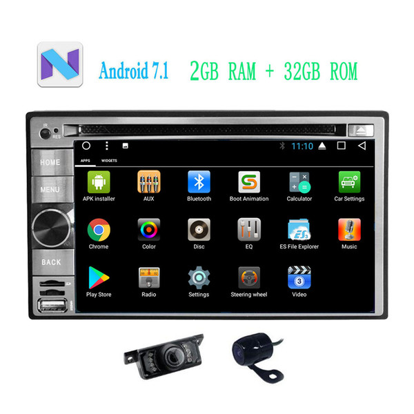 Front&Backup Camera Android 7.1 Car Stereo Navigator in Dash Car Radio car DVD CD Player Navigation Map 6.2'' Bluetooth WiFi GPS