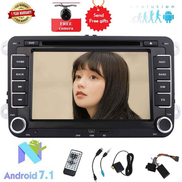 Eincar Double Din Android 7.1 Car DVD Player for Volkswagen PASSAT Golf OCTA Core 7'' Car Stereo GPS Navigation In Dash Bluetooth