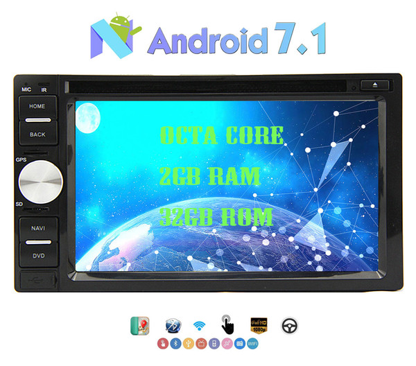 Eincar Android 7.1 Car Stereo Octa-core 2GB RAM+32GB ROM Double Din Car DVD CD Player Head Unit Online&Offline GPS Nav,Bluetooth,SWC