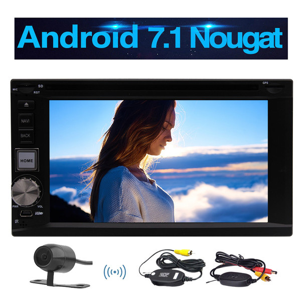 Android 7.1 Octa-core Car DVD Player 6.2'' Head Unit GPS Navigation Bluetooth Radio 2G RAM+32G ROM Stereo Backup Camera USB/SD