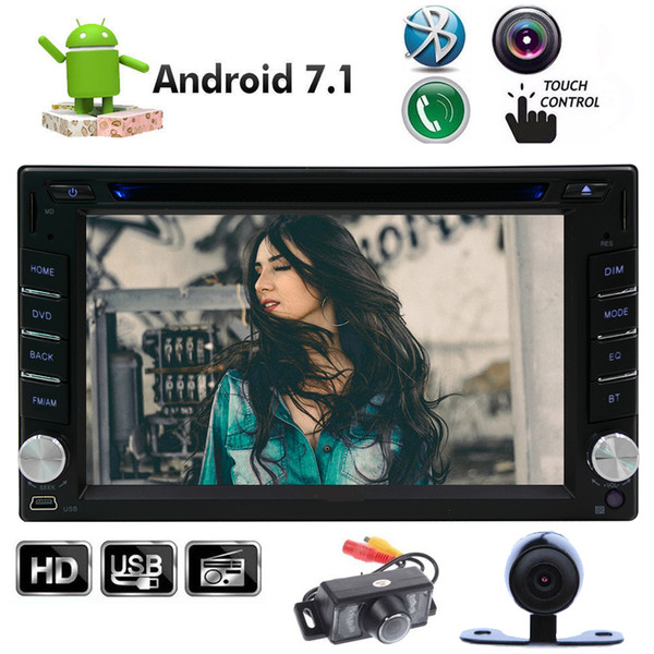 Front & Rear Camera Octa-Core Android 7.1 Car DVD Player 2GB RAM 32GB ROM 6.2'' 1024*600 TouchScreen Double 2Din GPS Navigation Blueooth