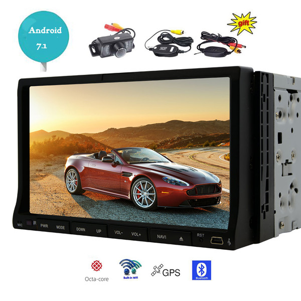 Wireless Back Camera + Android 7.1 os Car dvd player 2GB RAM+32GB ROM WiFi Bluetooth FM/AM Radio GPS Navigator Video Audio player