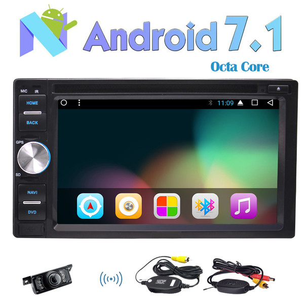 Backup Camera Octa Core Android 7.1 Car Radio Stereo 6.2'' Double din GPS Navigation Car DVD Player HeadUnit Bluetooth Autoradio 1024*600