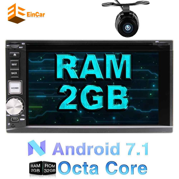 EinCar 6.2'' Touchscreen Android 7.1 Car Navigation Stereo Double Din Octa-core system Car DVD Multimedia Player AM FM Radio GPS WiFi