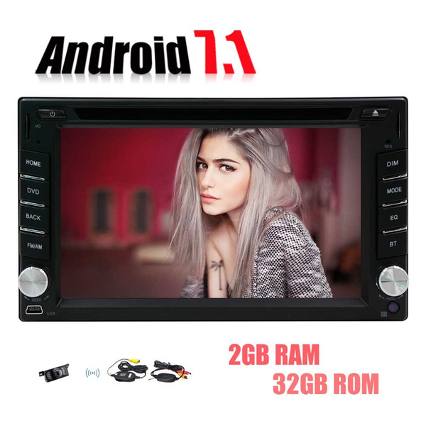 WIFI Model Octa Core Android 7.1 Double Din Car DVD Player Stereo GPS Navigation 6.2'' Capacitive Touchscreen Bluetooth AM/FM USB