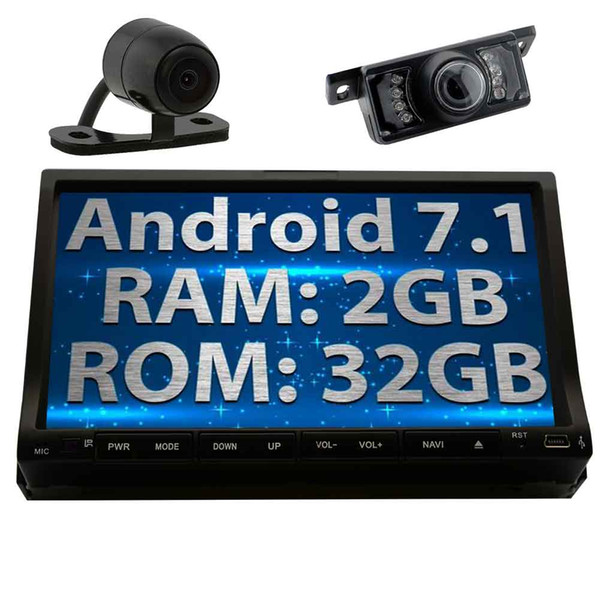 Double 2 Din Android 7.1 In Dash Car Stereo Octa Core Car DVD Player Radio 2GB 32GB GPS Navigation WIFI Bluetooth Mirrorlink