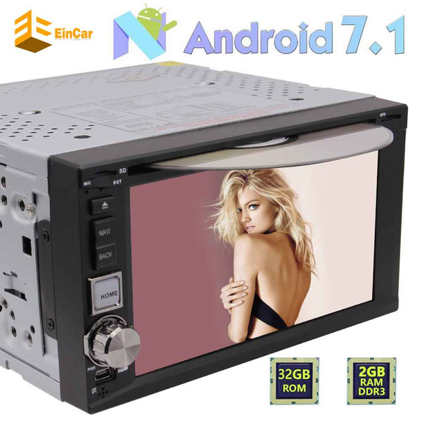 EinCar Android 7.1 2 Din Car Stereo Multi-Touch Screen GPS Navigation System 6.2'' Display Multimedia car DVD Player AM/FM Radio