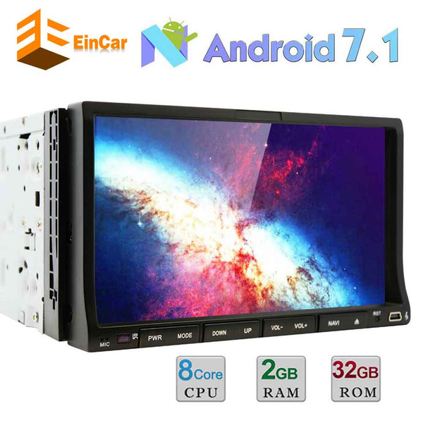 Android 7.1 Car DVD Player Double Din 7'' Car Stereo GPS Navigation Bluetooth/AM FM Radio/Mirrorlink/OBD2/Steering Wheel Control