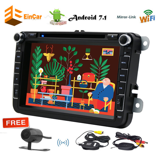 EinCar 2 Din Autoradio In Dash HeadUnit Stereo car DVD Audio Android 7.1 Car GPS Navigation AM FM Radio for VW Canbus