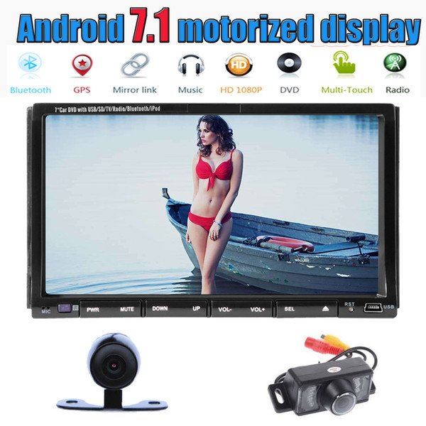 Front&Back Camera+Eincar Android 7.1 Car Stereo 2GB RAM 32GB ROM Adjustable View Angle Double 2 Din Head Unit car DVD Player 1024*600