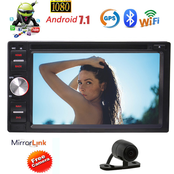 Double 2Din Android 7.1 In Dash Car dvd Stereo Octa Core 6.2'' Touch Screen 1024*600 Resolution Auto Radio GPS Navigation 2G+32G