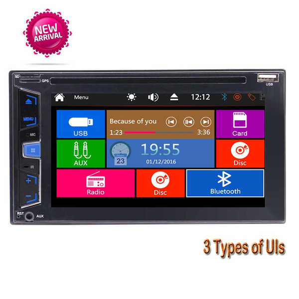 EinCar Double Din Stereo Bluetooth/car DVD/Radio/USB/TF/AUX 6.2''Touch Screen Car DVD CD Player 1080p Video Audio Music Player