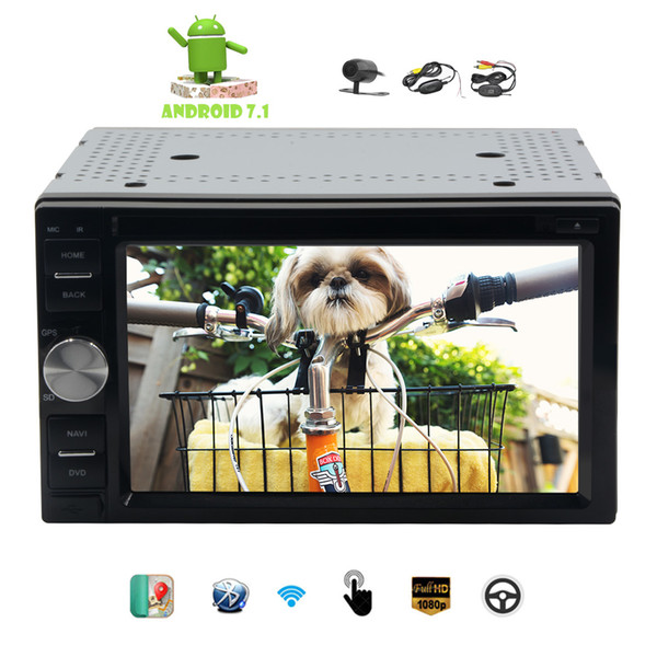 Wireless Camera+Eincar Car Stereo 6.2'' Double din GPS Navigation Autoradio Octa-core 7.1 System CD car DVD Video 1080P Player Bluetooth FM