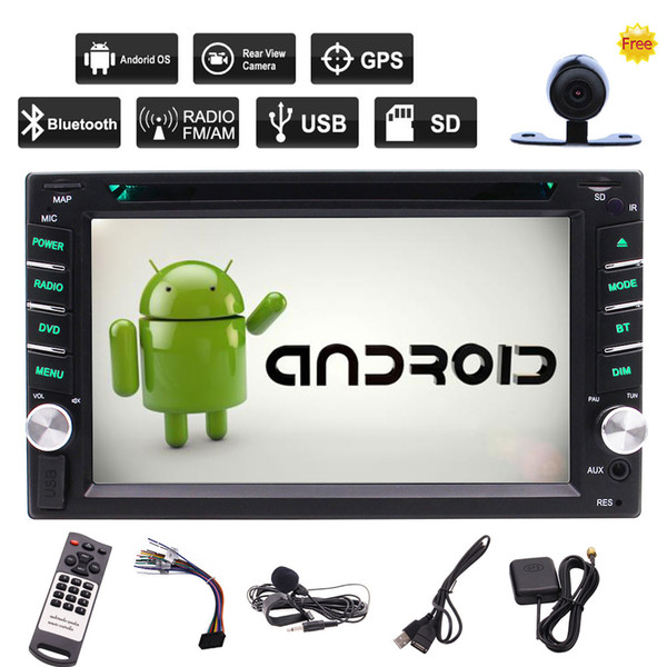 Android 6.0 Car Stereo Rear Camera+6.2'' Capacitive Touch Screen Car DVD CD Player GPS Navigation Wifi Bluetooth OBD2 DVR Mirror Link