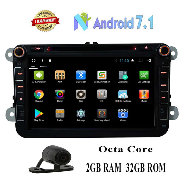 8'' Octa-Core 2GB 32GB Car Radio Receiver Android 7.1 OS GPS Navigation for Volkswagen In Dash Head unit car DVD/CD Pleyer