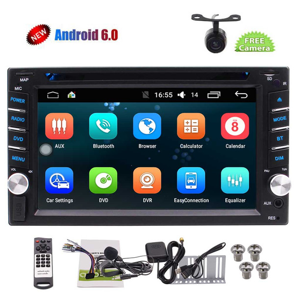 Android6.0 Marshmallow Double DIN Car Stereo in Dash 6.2'' Autoradio Bluetooth Car DVD Player Colorful Light Automotive Car Video Audio GPS