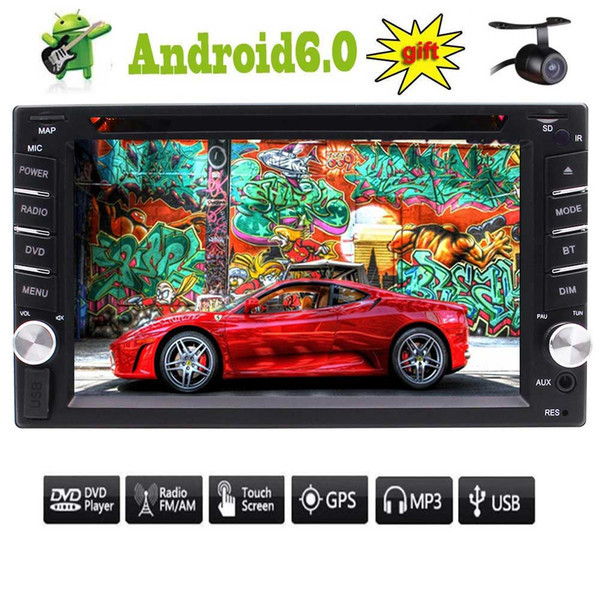 Double Din Autoradio Android 6.0 Car Stereo 6.2'' Video Audio Player In Dash Headunit Autoradio Bluetooth GPS Navigation Mirrorlink car dvd