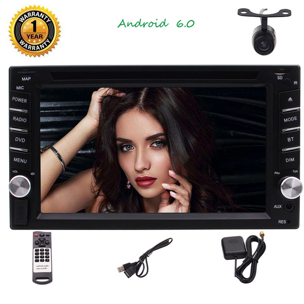 Android6.0 Quad Core 6.2'' Double 2Din in Dash Car DVD Player Automotive Car Stereo Radio Multi-touch Screen GPS Navigation CD Player