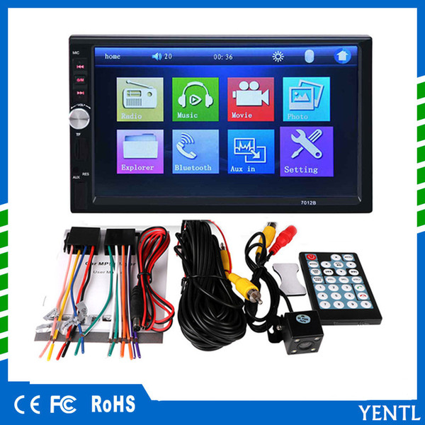 Free shipping yentl 2 Din Car DVD 7 inch HD In Dash Touch Screen BluetoothCar Radio Player Stereo USB Touch Screen 2 DIN Car MP5 MP3