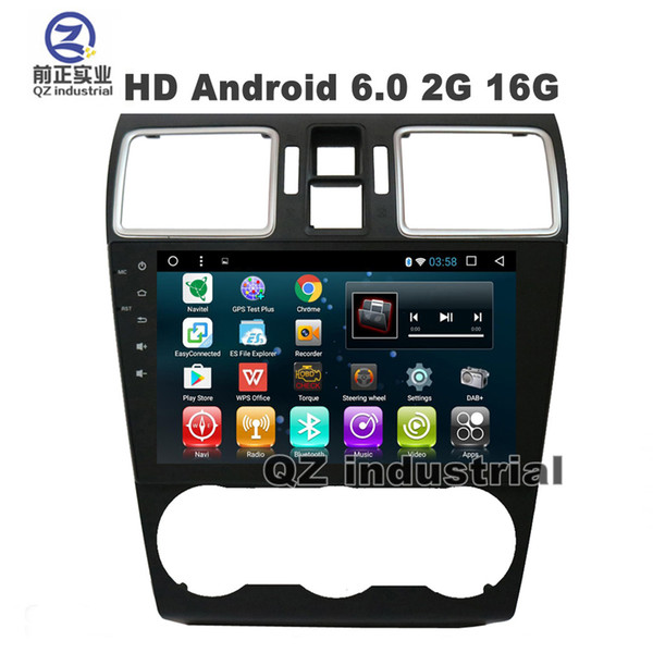 QZ industrial 9inch HD 1024*600 Android 6.0 For Forester XV 2017 Car DVD Player With 3G 4G GPS WIFI Navigation Radio Stereo BT SWC free map