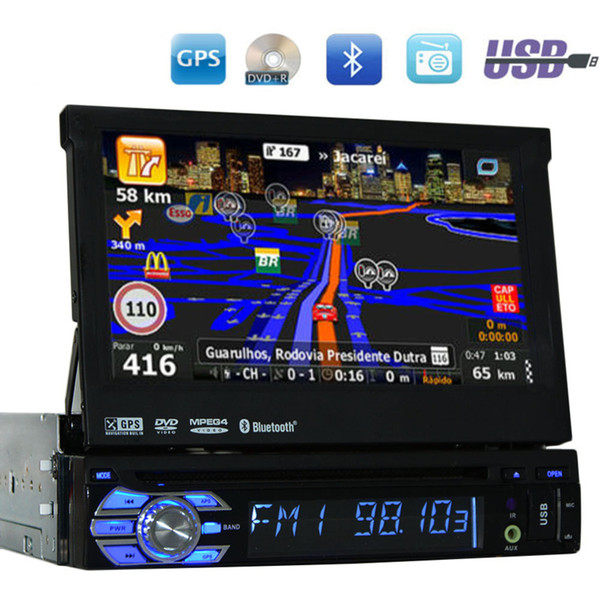 7'' Universal single Din radio Audio car DVD Player+Radio+one din GPS Navigation+Autoradio+Stereo+Bluetooth+PC+DVD Automotivo+SD USB RDS Aux