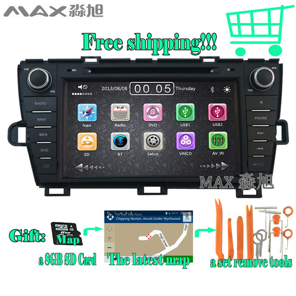 FOR Toyota Prius 2008 - 2014 car dvd player With Built-in GPS Navigation 1080P MP4 Player Bluetooth FM AM Radio Steering Wheel Control