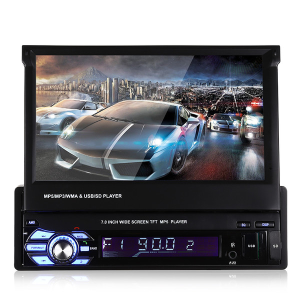 12V Car Stereo Bluetooth car DVD Multimedia Player MP5 Audio Player Phone USB/TF Radio In-Dash 1 DIN 7 inch 5 languages