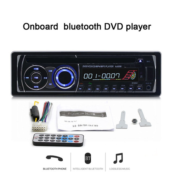 New 12V Bluetooth Car DVD Player Stereo FM Radio MP3 Player Car radio In-Dash one DIN DVD CD Player Vehicle Radio 8169A