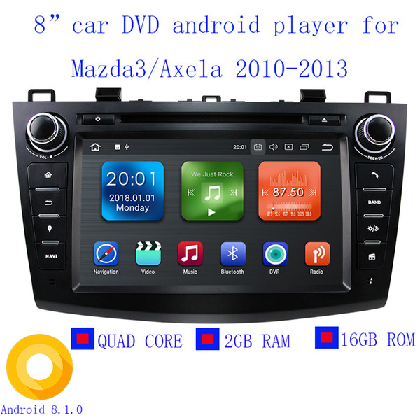 2018 Android 8.1.0 Car DVD Player Auto radio GPS Navigation for Mazda 3 Axela 8 inch capacitive touch Screen Quad Core 2GB RAM CAN-BUS