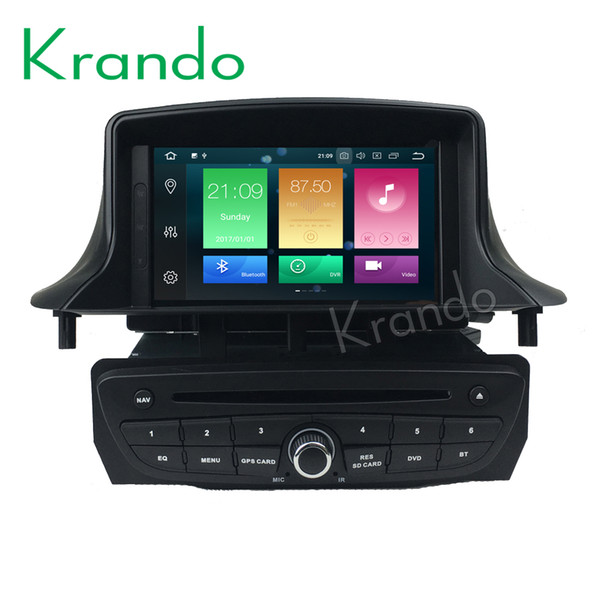 Krando Android 8.0 7'' 32GB ROM car dvd radio for Renault Megane 3 gps navigation player Steering wheel control wifi dab+