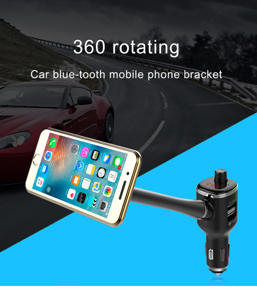 2017 new 2-in-1 Hot sale Bluetooth handsfree car kit Smart Magnet Phone Holder quick car charger Accessories BT15 Free shipping