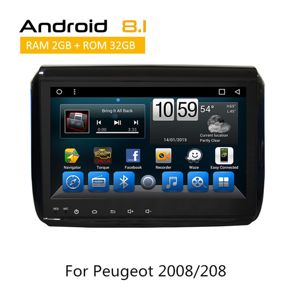 9.0 inch full touch HD Screen Android Car DVD player for Peugeot 2008 with bluetooth Wift 3G HD GPS