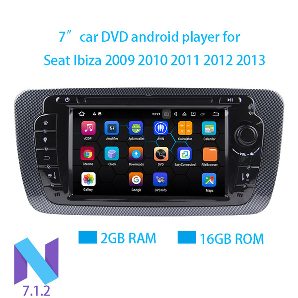 2GB RAM Android 7.1.2 Car DVD Player for Seat Ibiza 2009 2010 2011 2012 2013 with Bluetooth WiFi Radio GPS