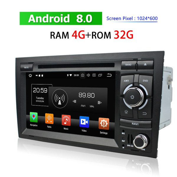 Touch Screen Car DVD Player for Audi A4 2002~2008 Android Auto Stereo 2 Din Bluetooth Radio GPS Navigation BT WIFI 3G 4G TV