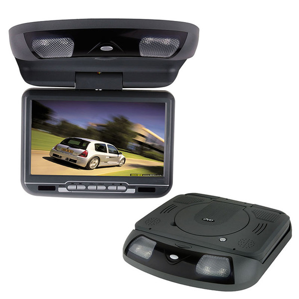 1piece 9 inch car dvd flip down monitor dvd USB SD FM IR Game best car flip down dvd player Grey