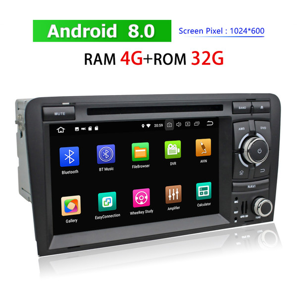 2 Din Touch Screen Car DVD Multimedia Player for Audi A3 2003~2013 Android Auto Stereo Radio GPS Navigation Bluetooth WIFI 3G 4G TV