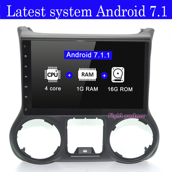 10 inch HD 1024*600 Quad Core 4G Android 7.1 Car DVD Multimedia GPS For 2016 Jeep Wrangler with free gps maps