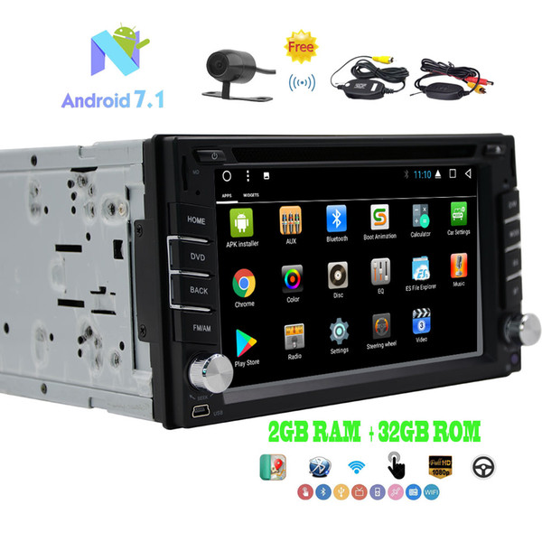 Android 7.1 Car Stereo Double Din In Dash GPS Navi Octa-core 2GB RAM+32GB ROM 6.2