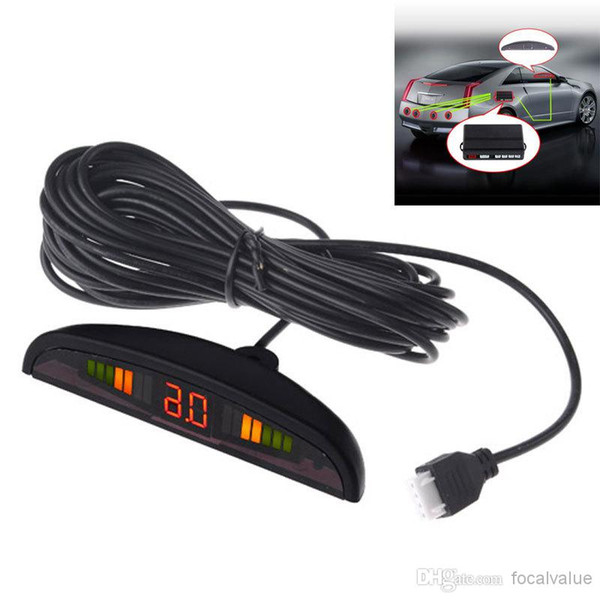 Car Led Parking Reverse Backup Radar System with Backlight Display+4 Sensors 6 Colors Hot Sale