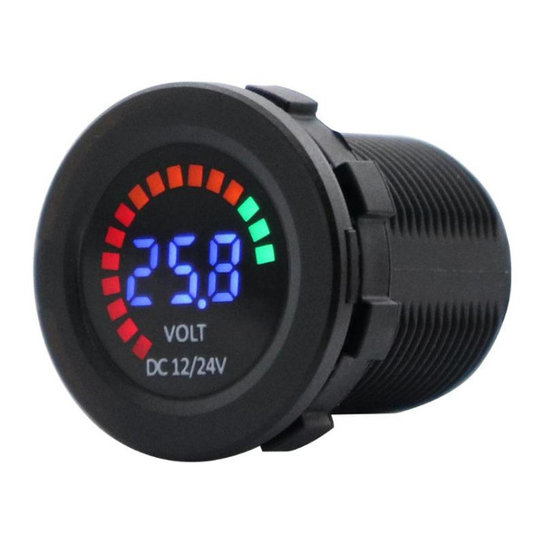 12V 24V Car Motorcycle Boat 3 Digit Voltmeter with Low Voltage Buzzer Alarm