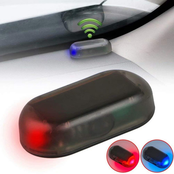 Car Solar Power Simulated Dummy Alarm Warning Anti-Theft LED Flashing Security Light