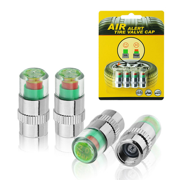 4 PCS 2.4Bar 36PSI Auto Automatic Stem Tire Pressure Monitor Cap Sensor Indicator Eye Alarm Diagnostic Tool Kit car