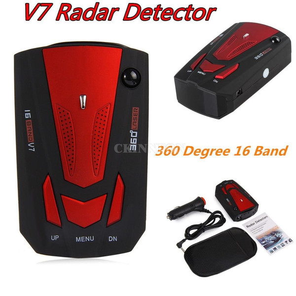 DHL 30PCS Car Voice Alert Laser Nice 16 Band V7 GPS Speed (Color: Red)