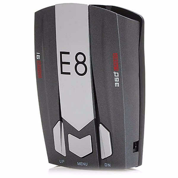 Car Radar detector E8 16 Band 360 Degree with Laser Russian / English warning vehicle speed control detector E dog free shipping