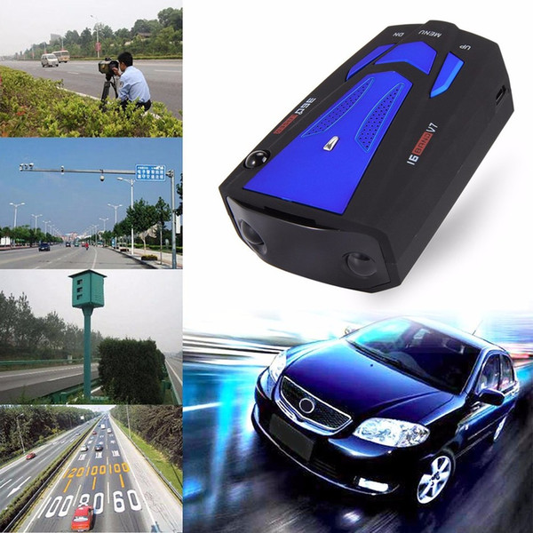 20 pcs Car Radar Detector V7 360 Degree 16 Band Scanning LED Display Auto Detectors English/ Russian Voice Alert Warning Blue/Red