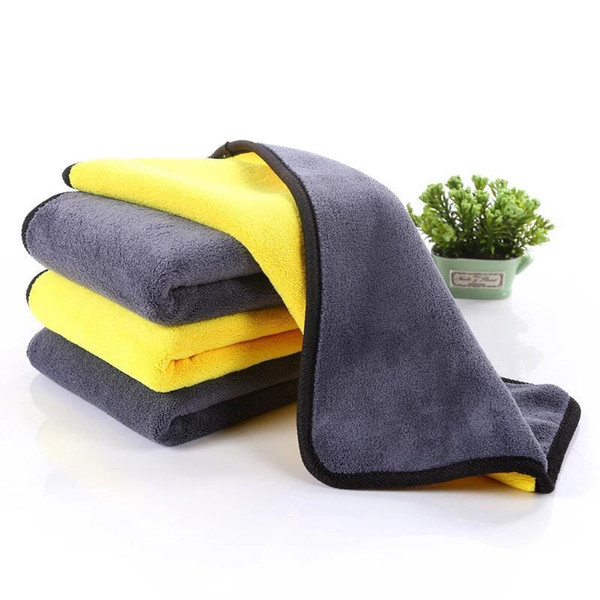 New Double Side Car Wash Towels Microfiber Washing Drying Towel Thick Plush Polyester Fiber Car Cleaning Cloth Auto Care HHA162